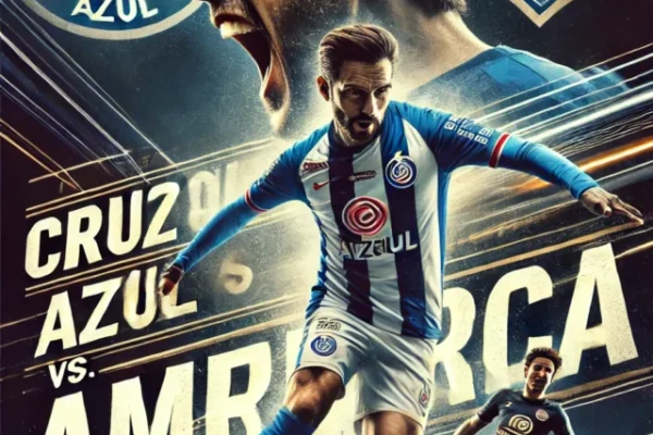A dynamic and engaging cover image for a web story about the Cruz Azul vs. América football match controversy.